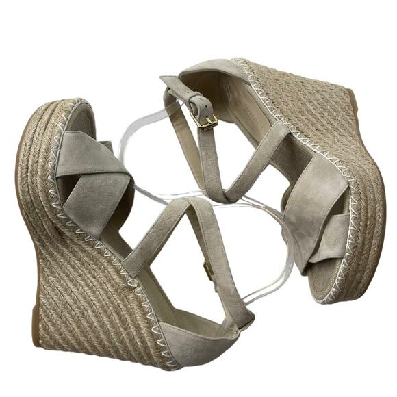 NWOT Club Monaco fleuris suede wedge platform espadrille sandals women sz 38 - Picture 6 of 13
